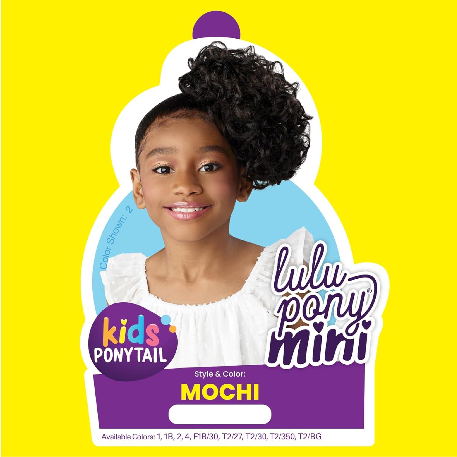 imageSensationnel Lulupony mini mochi ponytail drawstring for kids synthetic pony up do wig piece 1 JETBLACKT227