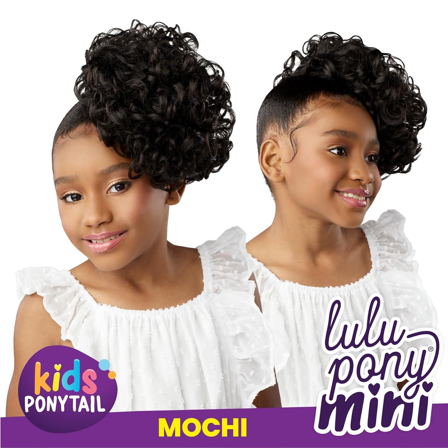 imageSensationnel Lulupony mini mochi ponytail drawstring for kids synthetic pony up do wig piece 1 JETBLACKT2350