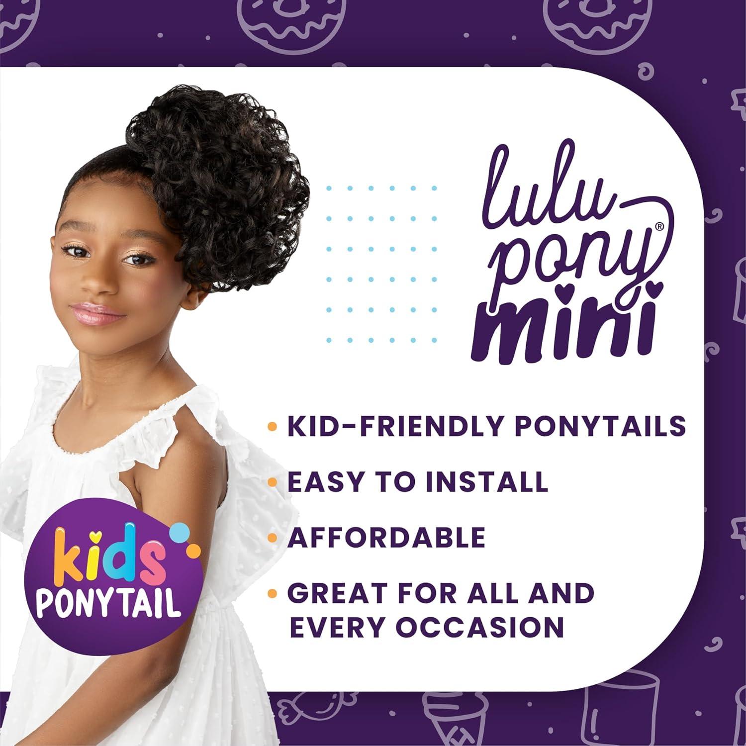 imageSensationnel Lulupony mini mochi ponytail drawstring for kids synthetic pony up do wig piece 1 JETBLACKT2350