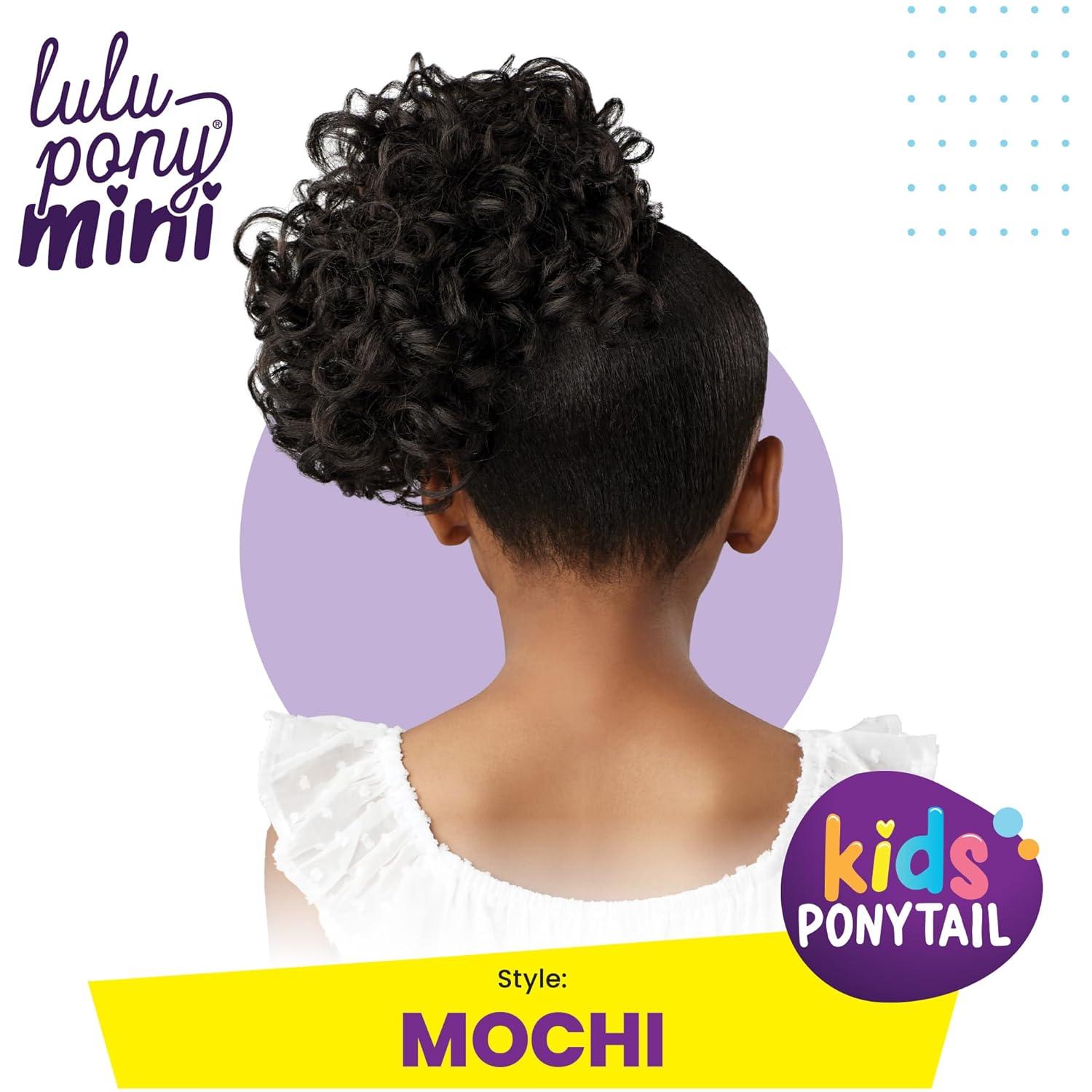 imageSensationnel Lulupony mini mochi ponytail drawstring for kids synthetic pony up do wig piece 1 JETBLACKT2350