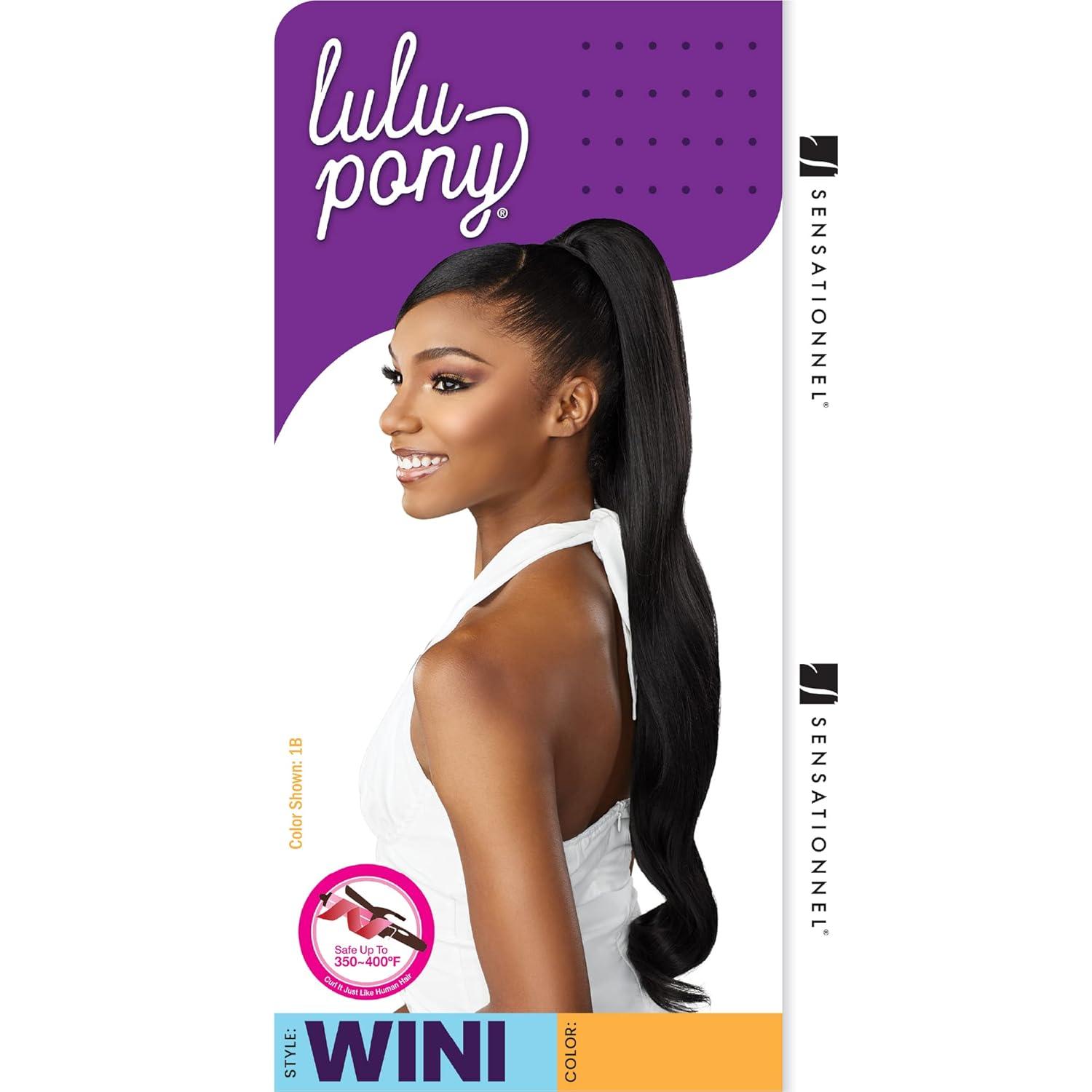 imageSensationnel Lulupony tail drawstring wini high heat synthetic yaki ponytail or up do hair wig piece 1B OFFBLACKF1B30