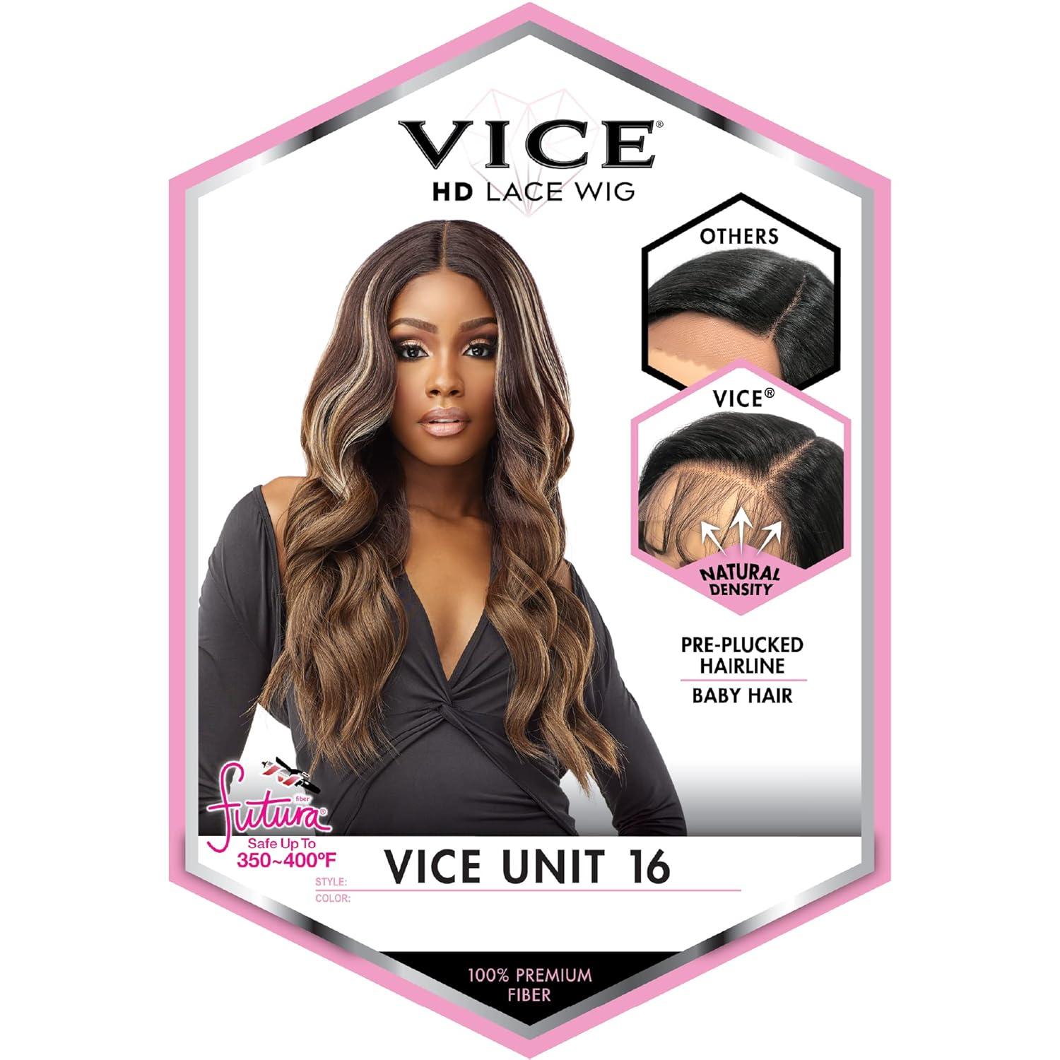imageSensationnel Vice Lace Front Wigs Unit 16 5 Inch Deep Part Synthetic Preplucked Hairline LT613BLUEFUCHSIA