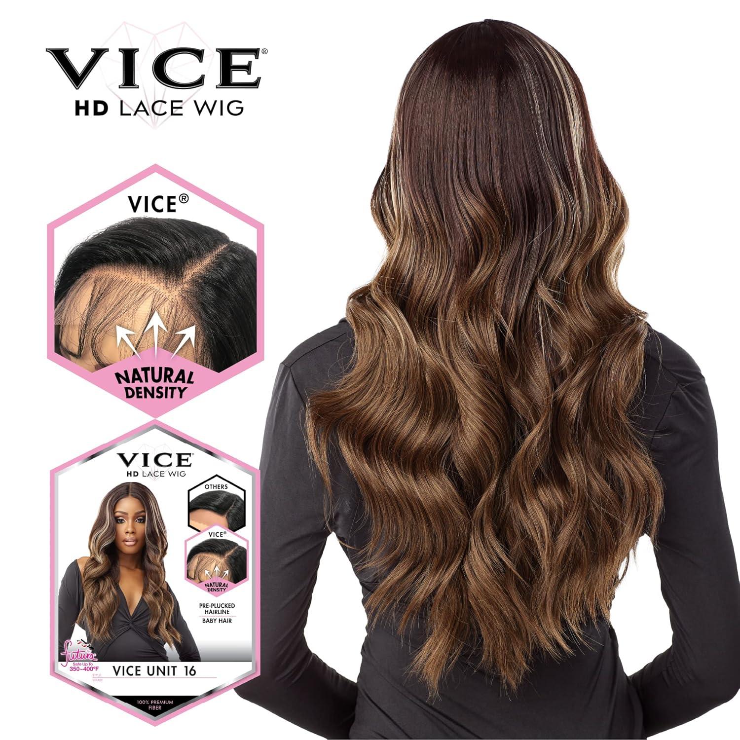 imageSensationnel Vice Lace Front Wigs Unit 16 5 Inch Deep Part Synthetic Preplucked Hairline LT613BLUEFUCHSIA