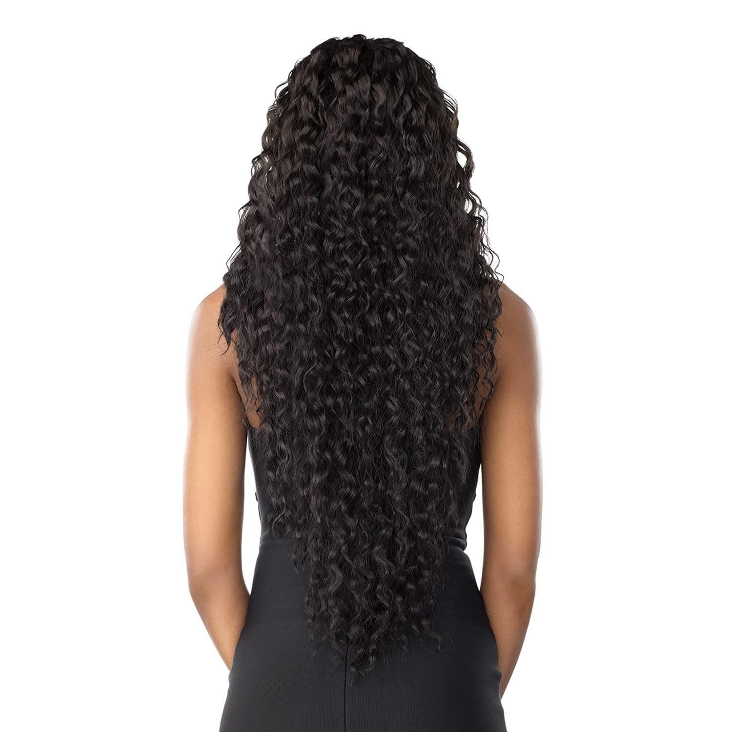 imageSensationnel Vice Lace Front Wigs Unit 9 5 Inch Deep Part Synthetic Preplucked Hairline 1 JETBLACKOff Black 1B