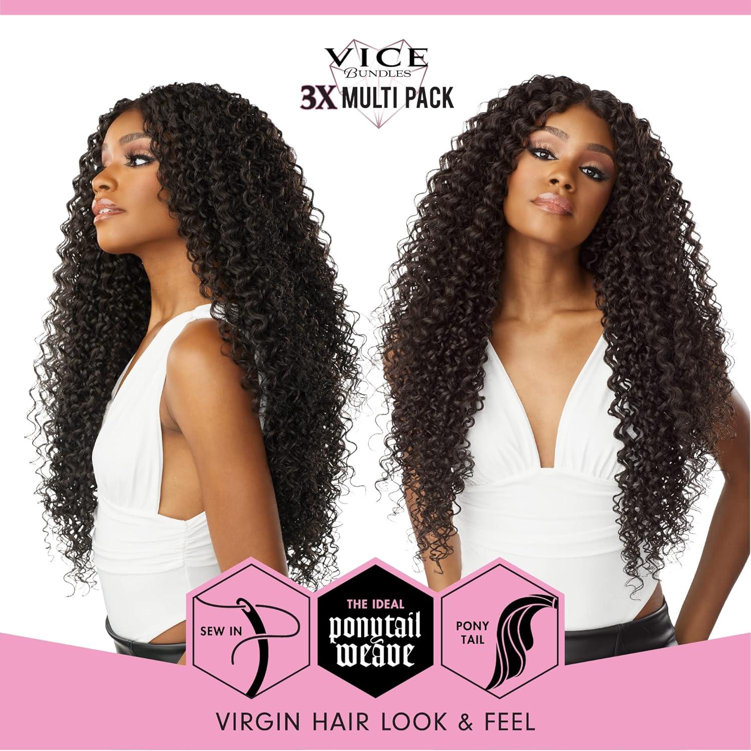 imageSensationnel Vice bundles multi weaving boho curl synthetic virgin hair dupe bundle hair layered with 2x5 Lace Closure 14 16 18 Inch 613 BLONDEBALAYAGEBLONDE