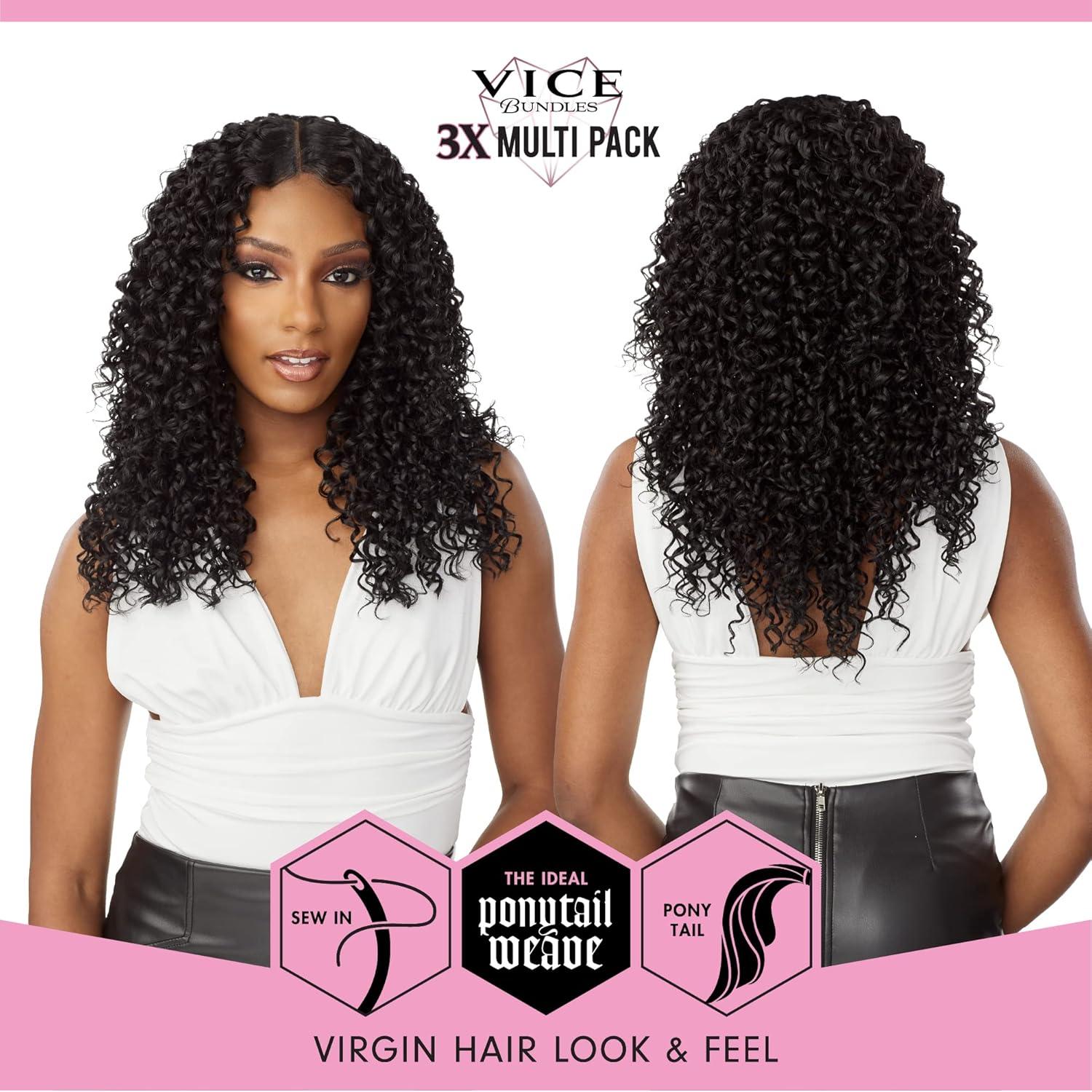 imageSensationnel Vice bundles multi weaving boho curl synthetic virgin hair dupe bundle hair layered with 2x5 Lace Closure 14 16 18 Inch 613 BLONDET227