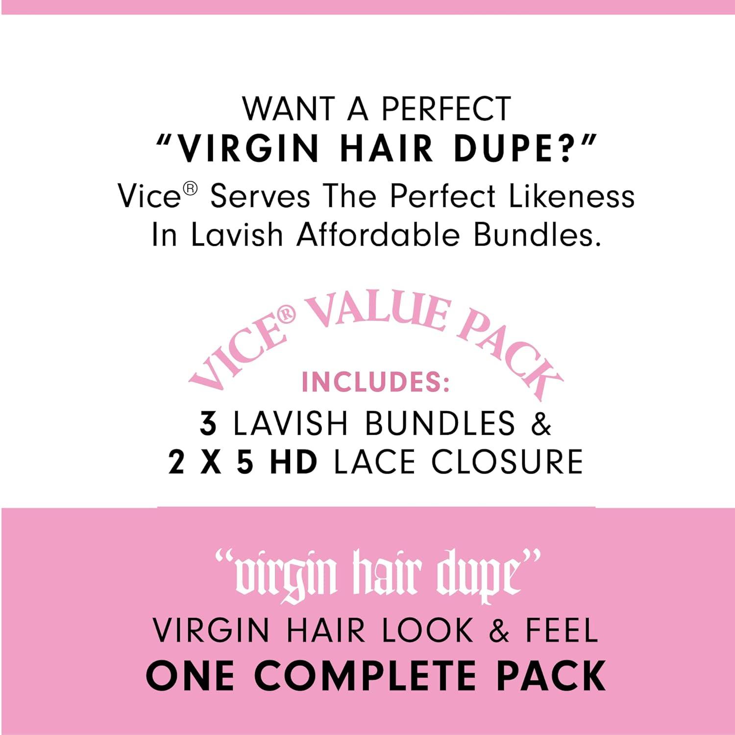 imageSensationnel Vice bundles multi weaving deep twist synthetic virgin hair dupe bundle hair layered with 2x5 Lace Closure 14 16 18 Inch BALAYAGEBLONDET2BG