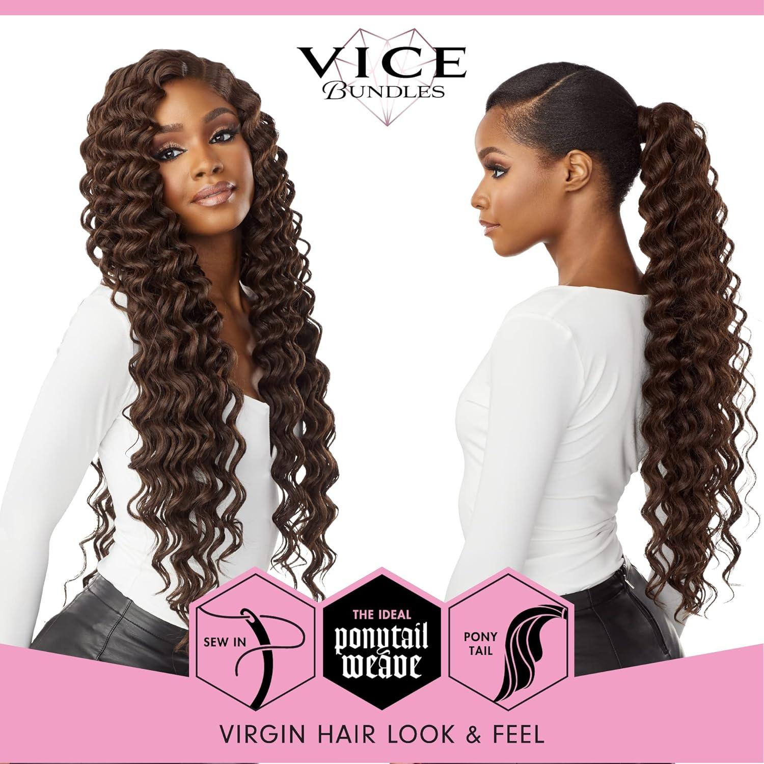 imageSensationnel Vice bundles weaving deep twist 24 inch synthetic virgin hair dupe weave bundle hair sew in and pony tail long length 1 pack 27 HONEYBLONDE27 HONEYBLONDE
