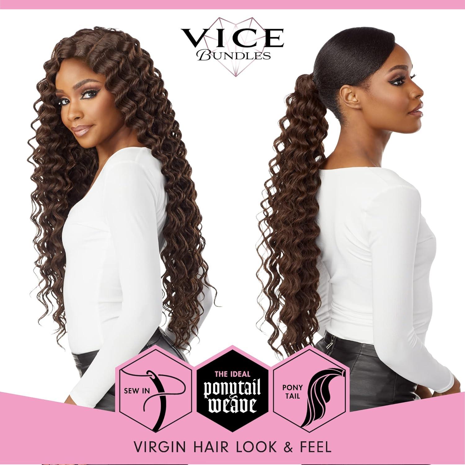 imageSensationnel Vice bundles weaving deep twist 24 inch synthetic virgin hair dupe weave bundle hair sew in and pony tail long length 1 pack 27 HONEYBLONDE27 HONEYBLONDE