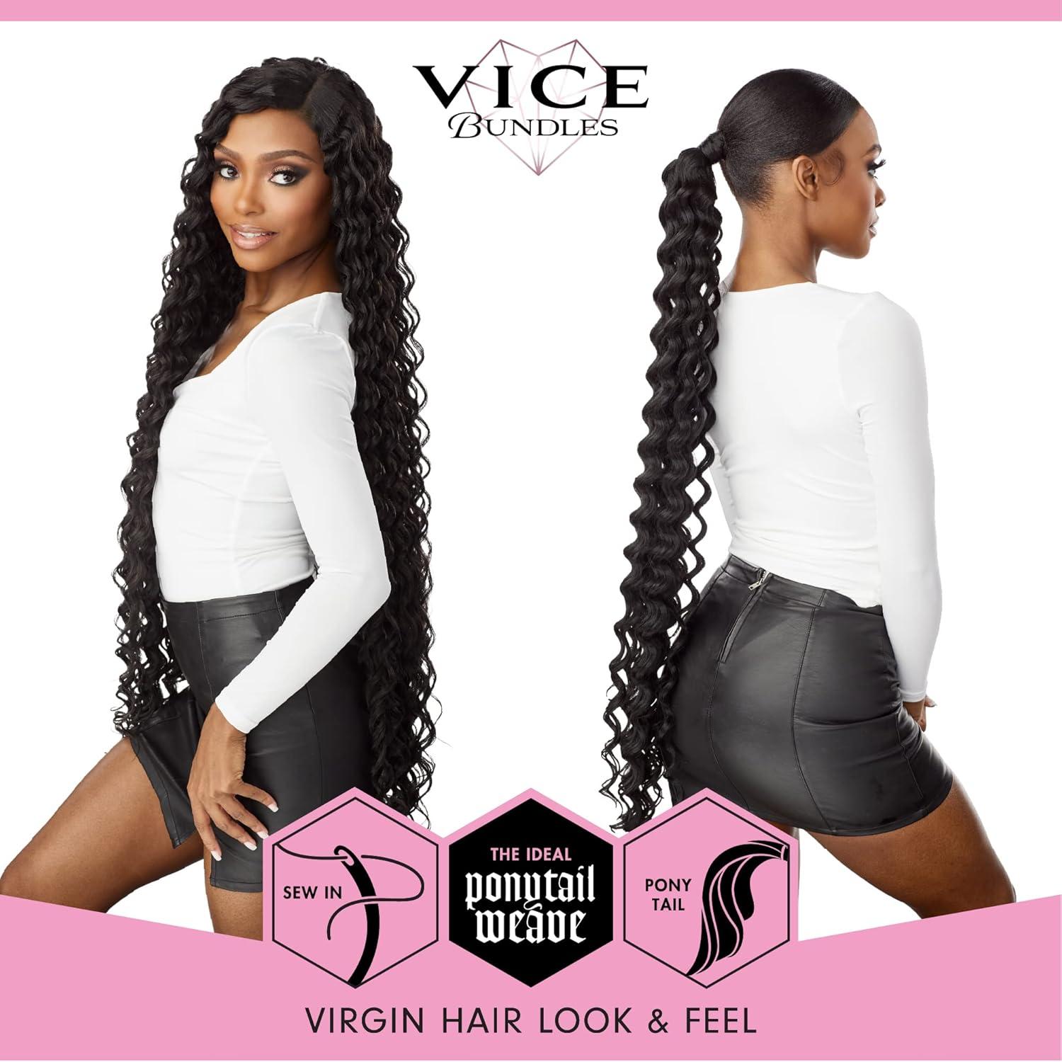 imageSensationnel Vice bundles weaving deep twist 36 inch synthetic virgin hair dupe weave bundle hair sew in and pony tail long length 1 pack 2 DARKBROWN2 DARKBROWN