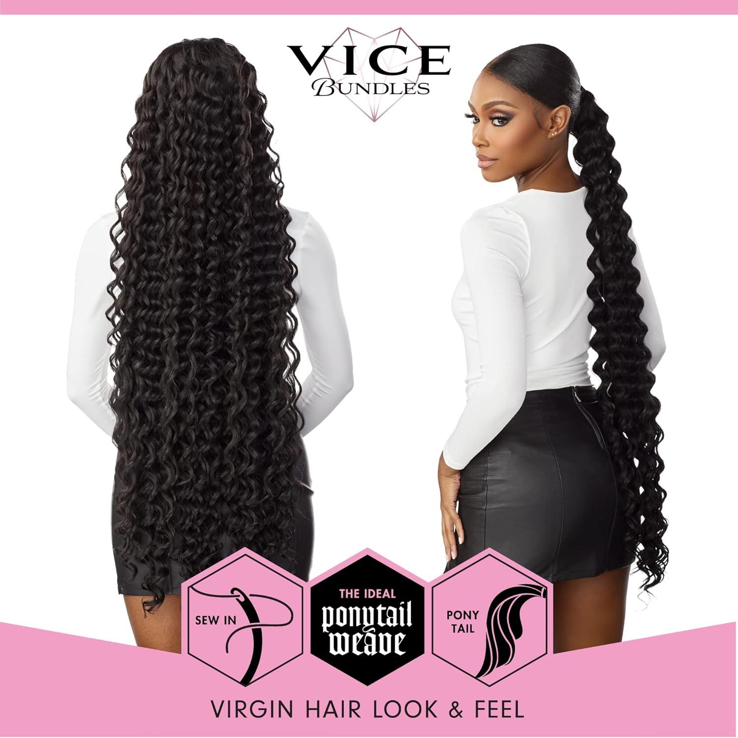 imageSensationnel Vice bundles weaving deep twist 36 inch synthetic virgin hair dupe weave bundle hair sew in and pony tail long length 1 pack 2 DARKBROWN30 LIGHTAUBURN