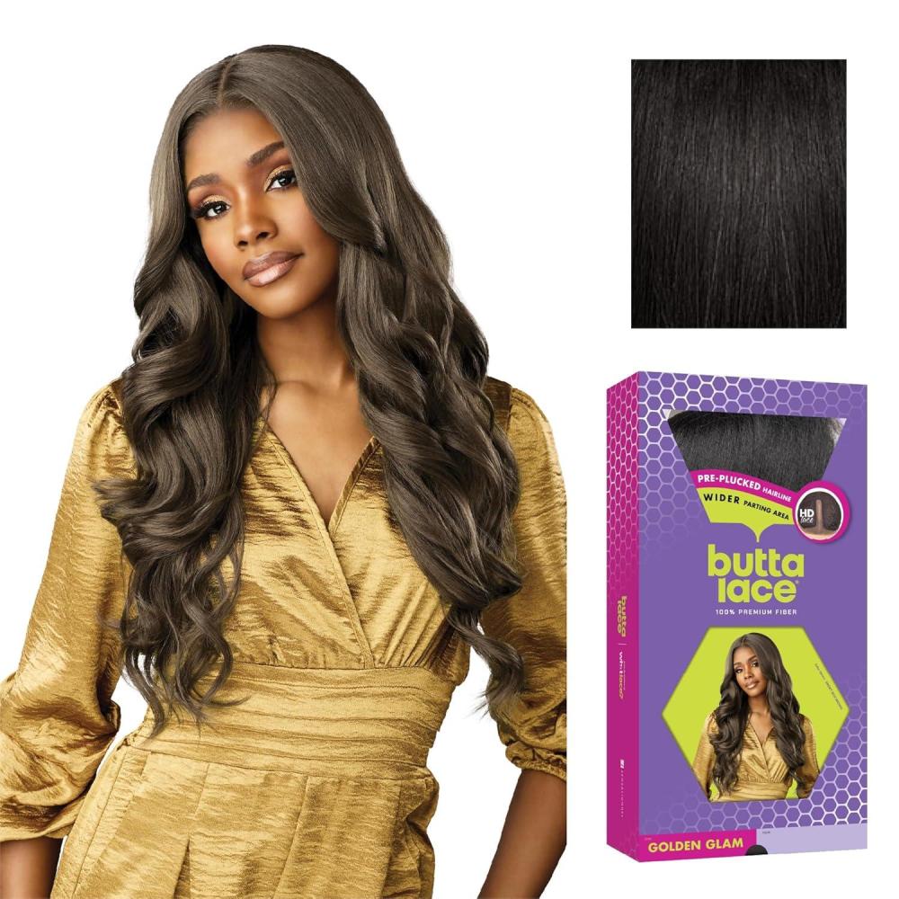 imageSensationnel Butta Lace Wigs Golden Glam Extra Wide 5 Inch Deep Parting Synthetic Preplucked Hairline Glueless Lacefront 1 JETBLACK1B OFFBLACK