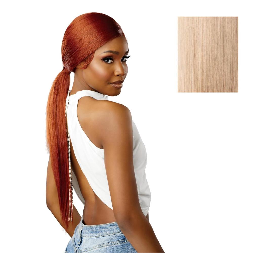 imageSensationnel Dashly Lace Front Wig Unit 51 Low Ponytail Wrap Style Hand Tied Laceparting Ear to Ear Synthetic 1 JETBLACKPEARLBLONDE
