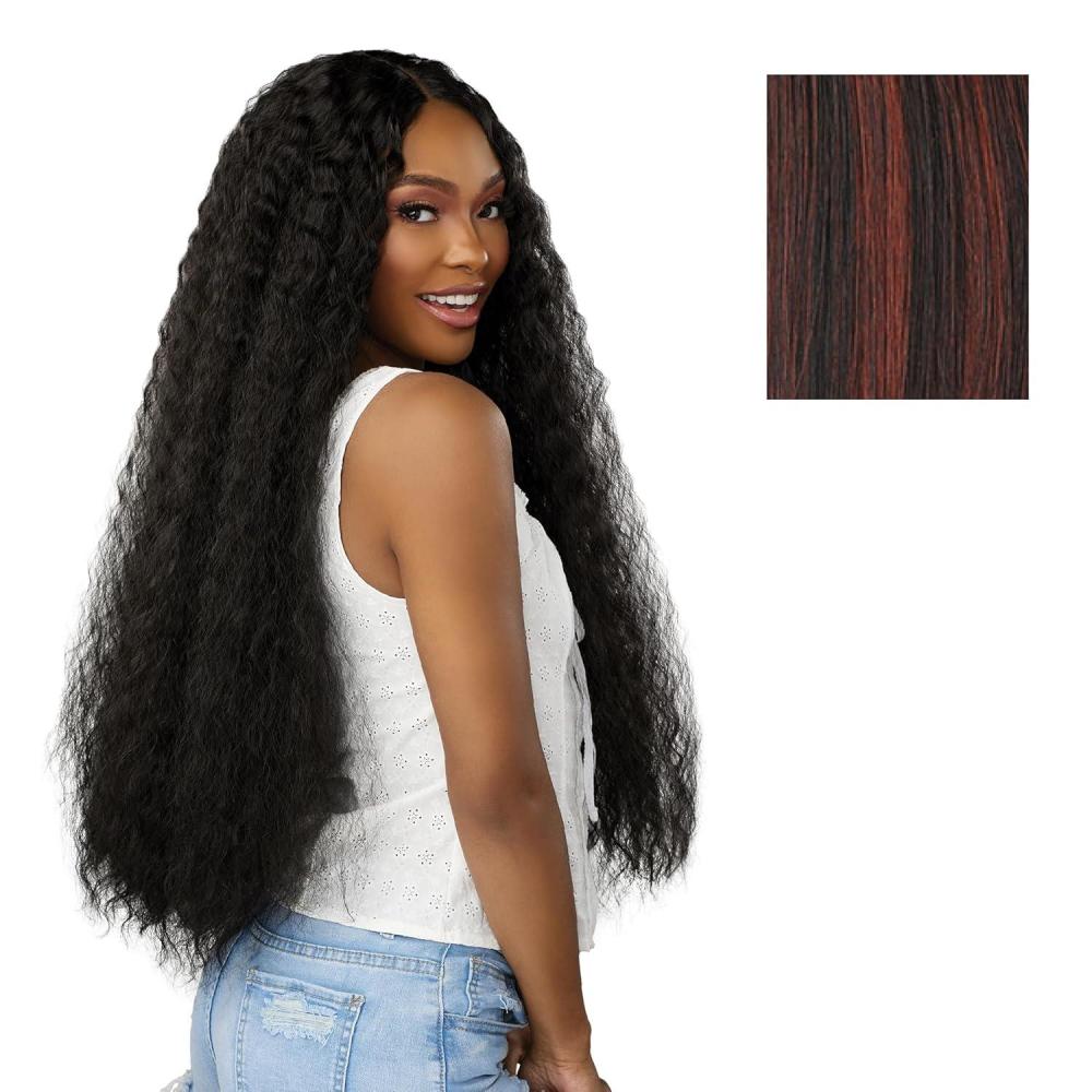 imageSensationnel Dashly Lace Front Wig Unit 52 Hand Tied Laceparting Ear to Ear Synthetic 1 JETBLACKF1B350
