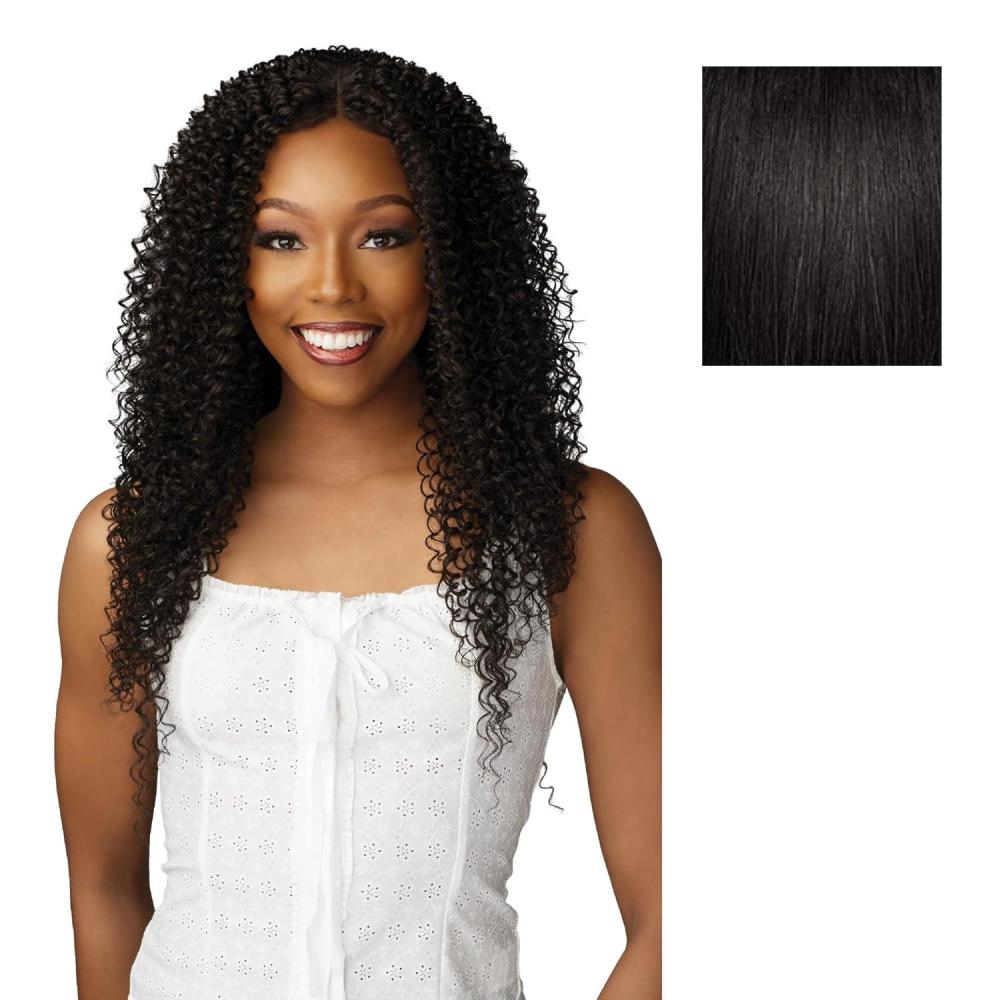 imageSensationnel Dashly Lace Front Wig Unit 54 Hand Tied Laceparting Ear to Ear Synthetic 1 JETBLACK1B OFFBLACK