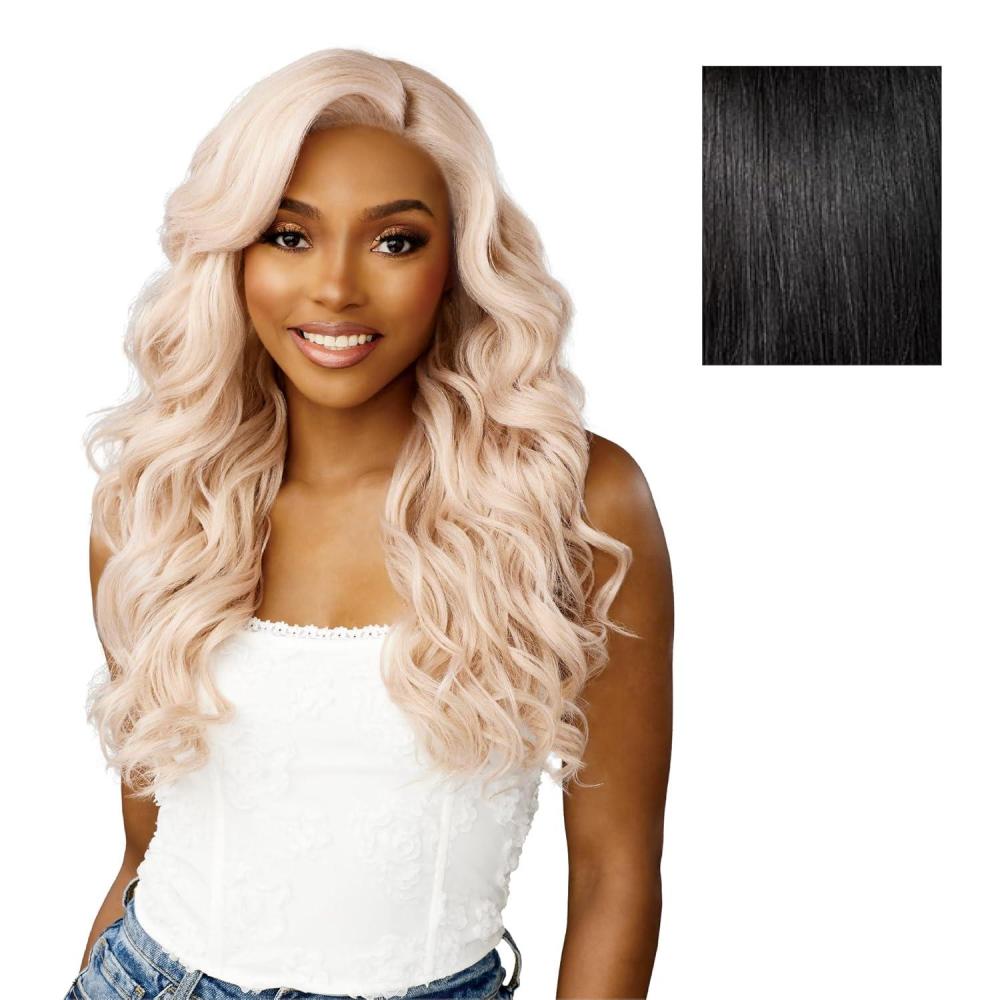 imageSensationnel Dashly Lace Front Wig Unit 56 Hand Tied Laceparting Ear to Ear Synthetic 1 JETBLACK1 JETBLACK
