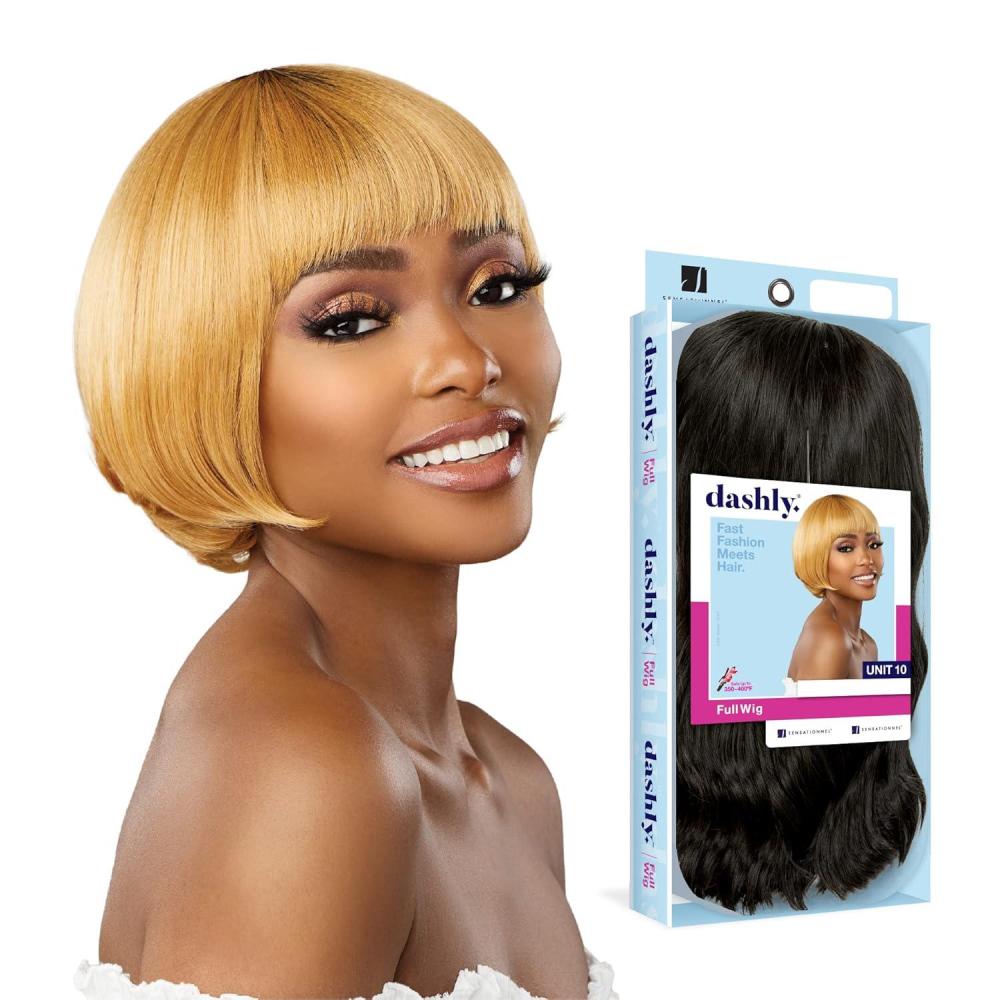 imageSensationnel Dashly Wig Unit 10 Non Lace Cap Ready to Wear Ear to Ear Lacepart Synthetic 1B OFFBLACKRED