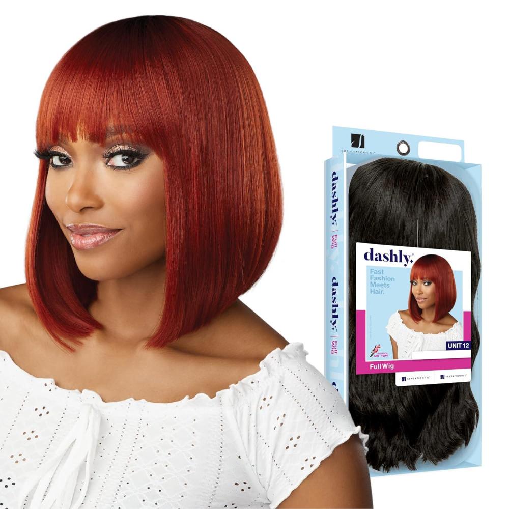 imageSensationnel Dashly Wig Unit 12 Non Lace Cap Ready to Wear Ear to Ear Lacepart Synthetic 1 JETBLACKT2COPPER