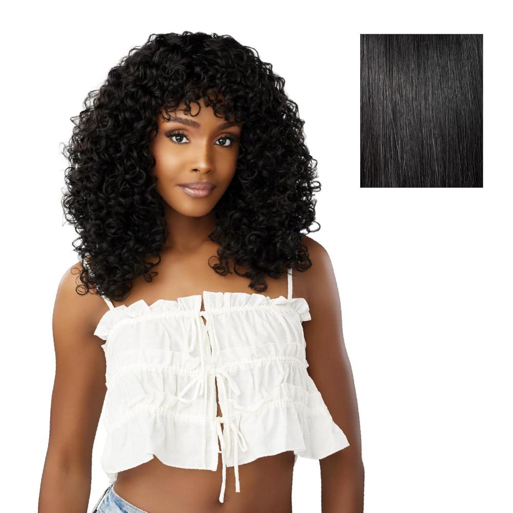 imageSensationnel Dashly Wig Unit 27 Non Lace Cap Ready to Wear Synthetic 1 JETBLACK1 JETBLACK