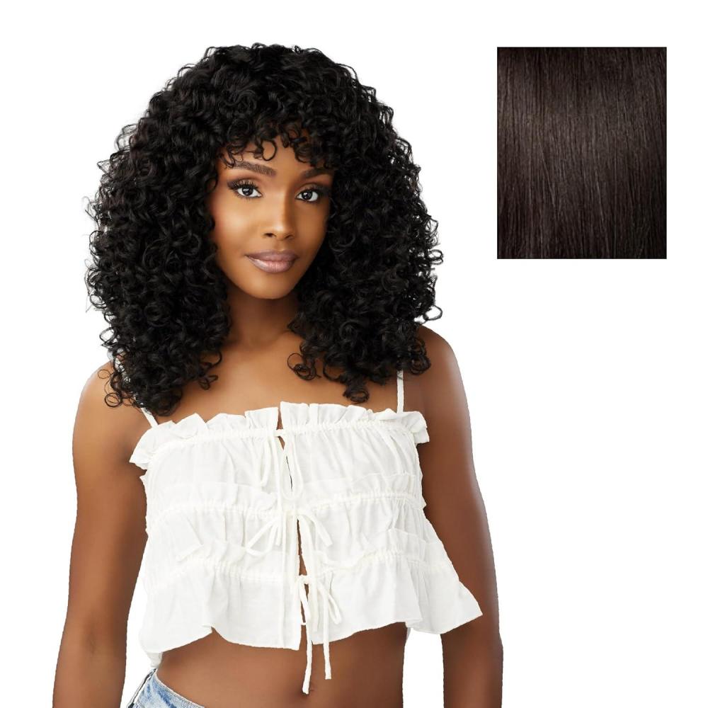 imageSensationnel Dashly Wig Unit 27 Non Lace Cap Ready to Wear Synthetic 1 JETBLACK2 DARKBROWN