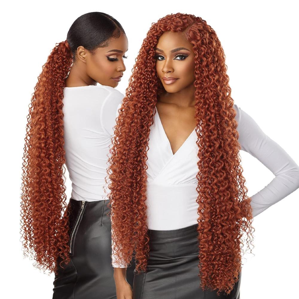 imageSensationnel Vice bundles weaving boho curl 30 inch synthetic virgin hair dupe weave bundle hair sew in and pony tail long length 1 pack 1B OFFBLACK350 COPPERRED