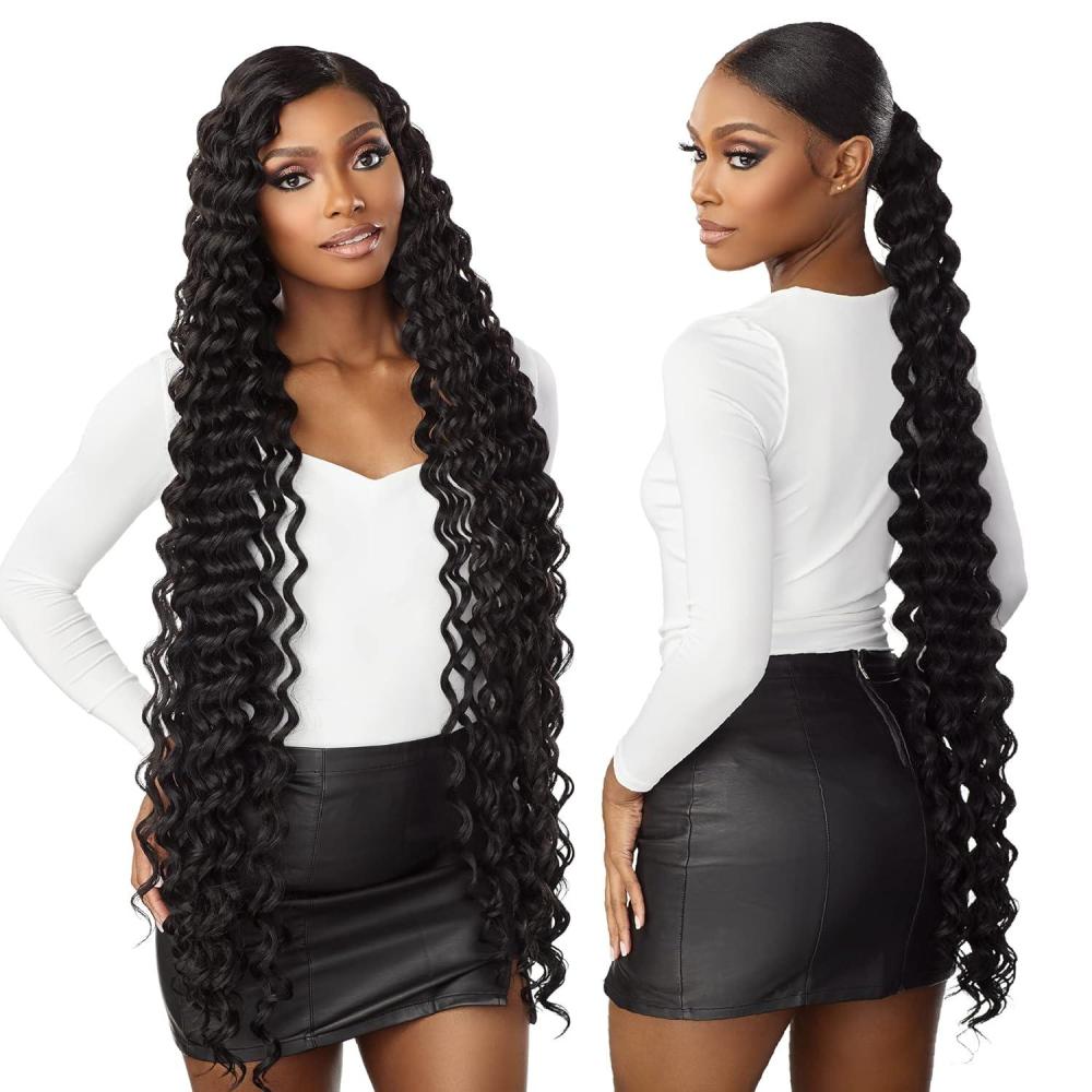imageSensationnel Vice bundles weaving deep twist 36 inch synthetic virgin hair dupe weave bundle hair sew in and pony tail long length 1 pack 2 DARKBROWN30 LIGHTAUBURN