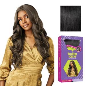 Sensationnel Butta Lace Wigs – Golden Glam Extra Wide 5 Inch Deep Parting Synthetic Preplucked Hairline Glueless Lacefront (1 JETBLACK)(1 JETBLACK)