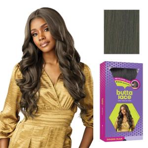 Sensationnel Butta Lace Wigs – Golden Glam Extra Wide 5 Inch Deep Parting Synthetic Preplucked Hairline Glueless Lacefront (1 JETBLACK)(DEEPCHARCOAL)
