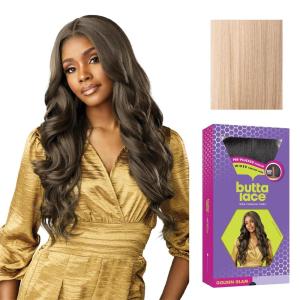 Sensationnel Butta Lace Wigs – Golden Glam Extra Wide 5 Inch Deep Parting Synthetic Preplucked Hairline Glueless Lacefront (1 JETBLACK)(PEARLBLONDE)