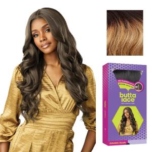 Sensationnel Butta Lace Wigs – Golden Glam Extra Wide 5 Inch Deep Parting Synthetic Preplucked Hairline Glueless Lacefront (1 JETBLACK)(T4/BUTTERSCOTCHBLONDE)
