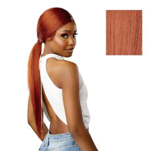 Sensationnel Dashly Lace Front Wig – Unit 51 Low Ponytail Wrap Style Hand Tied Laceparting Ear to Ear Synthetic (1 JETBLACK)(CHOCOLATECOPPER)