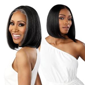 Sensationnel Dashly Lace Saltandpepper Wig – Sp Unit 1 Hand Tied Laceparting Ear to Ear Synthetic (1 JETBLACK)(1 JETBLACK)