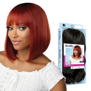 Sensationnel Dashly Wig – Unit 12 Non Lace Cap Ready to Wear Ear to Ear Lacepart Synthetic (1 JETBLACK)(T2/HOTPINK)