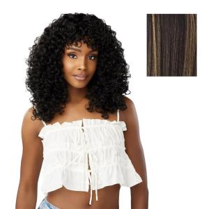 Sensationnel Dashly Wig – Unit 27 Non Lace Cap Ready to Wear Synthetic (1 JETBLACK)(BALAYAGEGOLD)