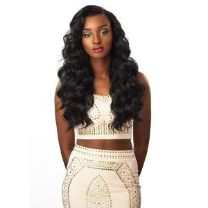 Sensationnel Instant Weave Half Wig – Dee Synthetic Wig Cap for Seamless Hair Blending (1 JETBLACK)(T1B/27)
