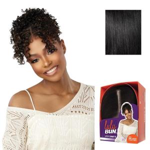 Sensationnel Lulu Bun Updo Hairextensions – Unit 5 Synthetic 3×3.5 HD Lace Parting Quick and Easy Wear Hair Wig Piece (1 JETBLACK)(1 JETBLACK)