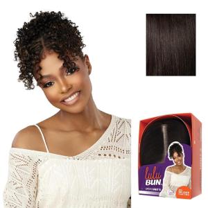 Sensationnel Lulu Bun Updo Hairextensions – Unit 5 Synthetic 3×3.5 HD Lace Parting Quick and Easy Wear Hair Wig Piece (1 JETBLACK)(2 DARKBROWN)