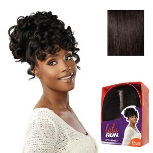 Sensationnel Lulu Bun Updo Hairextensions – Unit 7 Synthetic 3×3.5 HD Lace Parting Quick and Easy Wear Hair Wig Piece (1 JETBLACK)(2 DARKBROWN)