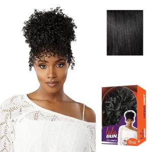 Sensationnel Lulu Bun Updo Hairextensions – Unit 8 Synthetic 3×3.5 HD Lace Parting Quick and Easy Wear Hair Wig Piece (1 JETBLACK)(1 JETBLACK)