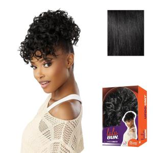 Sensationnel Lulu Bun Updo Hairextensions – Unit 9 Synthetic 3×3.5 HD Lace Parting Quick and Easy Wear Hair Wig Piece (1 JETBLACK)(1 JETBLACK)