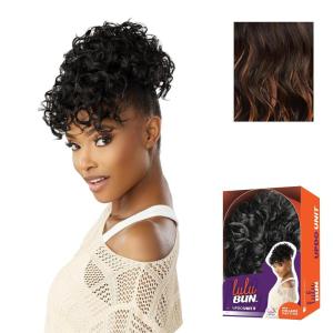 Sensationnel Lulu Bun Updo Hairextensions – Unit 9 Synthetic 3×3.5 HD Lace Parting Quick and Easy Wear Hair Wig Piece (1 JETBLACK)(F1B/30)