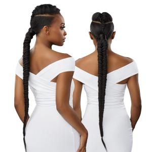 Sensationnel Lulu pony wrap hairextensions- 2 high heat synthetic yaki pony tail or up do hair wig piece (1 JETBLACK)(2 DARKBROWN)