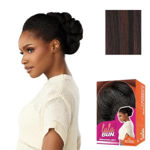 Sensationnel LuluBun Updo Hairextensions – French Roll Unit 1 Synthetic Hard Shell Bun with Clips Quick and Easy Wear Hair Wig Piece (1 JETBLACK)(F1B/33)