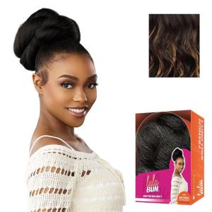 Sensationnel LuluBun Updo Hairextensions – Knotted Bun Unit 1 Synthetic Drawstring Cap Quick and Easy Wear Hair Wig Piece (1 JETBLACK)(F1B/27)