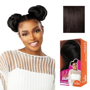 Sensationnel LuluBun Updo Hairextensions – Space Buns Unit 1 Synthetic Drawstring Cap Quick and Easy Wear Hair Wig Piece (1 JETBLACK)(2 DARKBROWN)