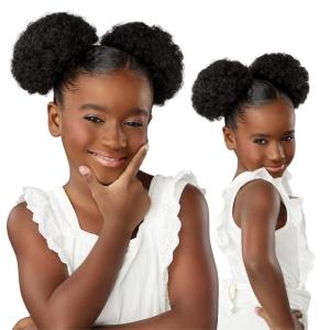 Sensationnel Lulupony mini – double scoop ponytail drawstring for kids synthetic pony up do wig piece (1 JETBLACK)(1 JETBLACK)