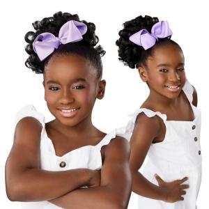 Sensationnel Lulupony mini – lollipop ponytail drawstring for kids synthetic pony up do wig piece (1 JETBLACK)(T2/27)