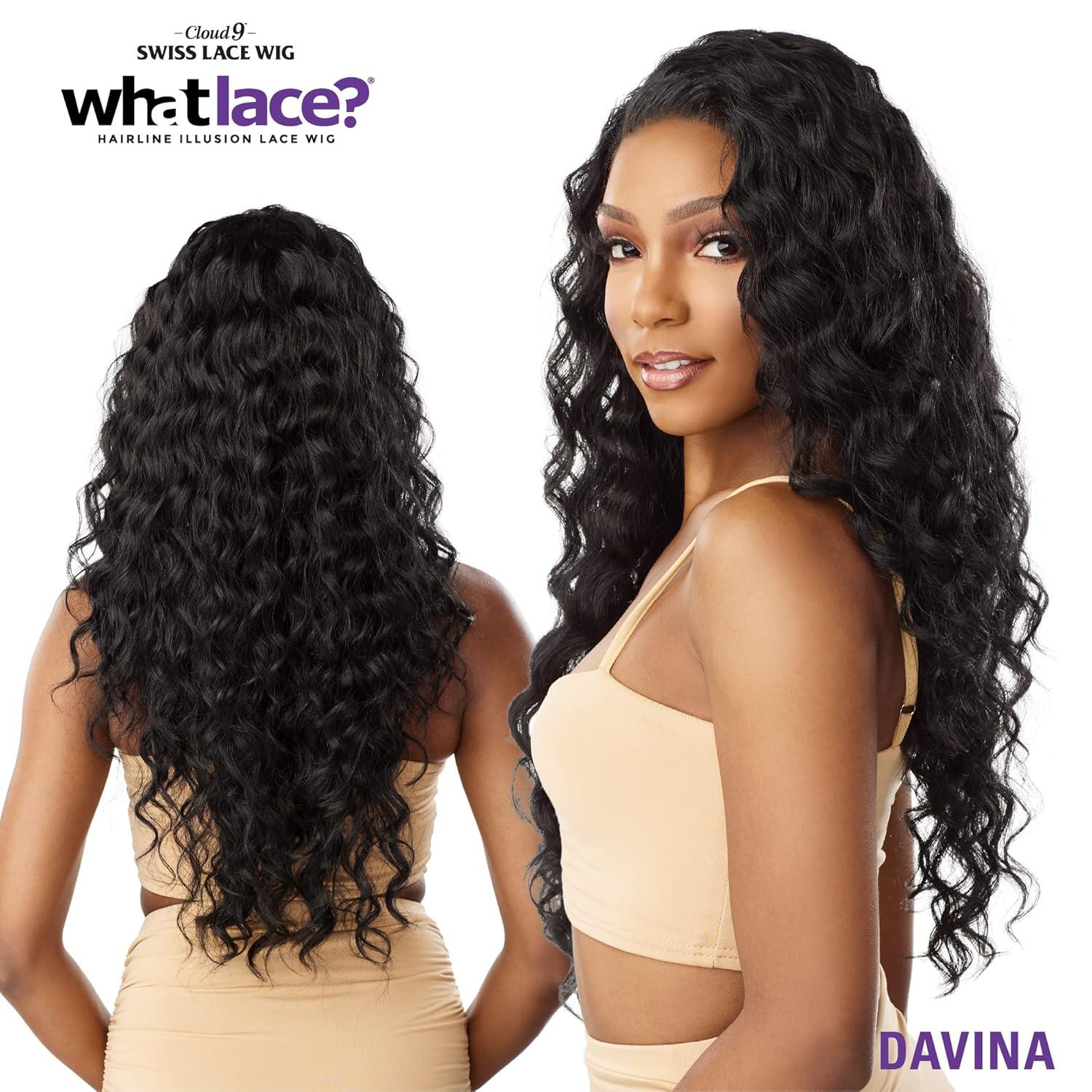imageSensationnel What Lace 13X6 Wigs Davina Lacefrontal Hand Tied Glueless Synthetic With Natural Density Preplucked Hairline T227T227