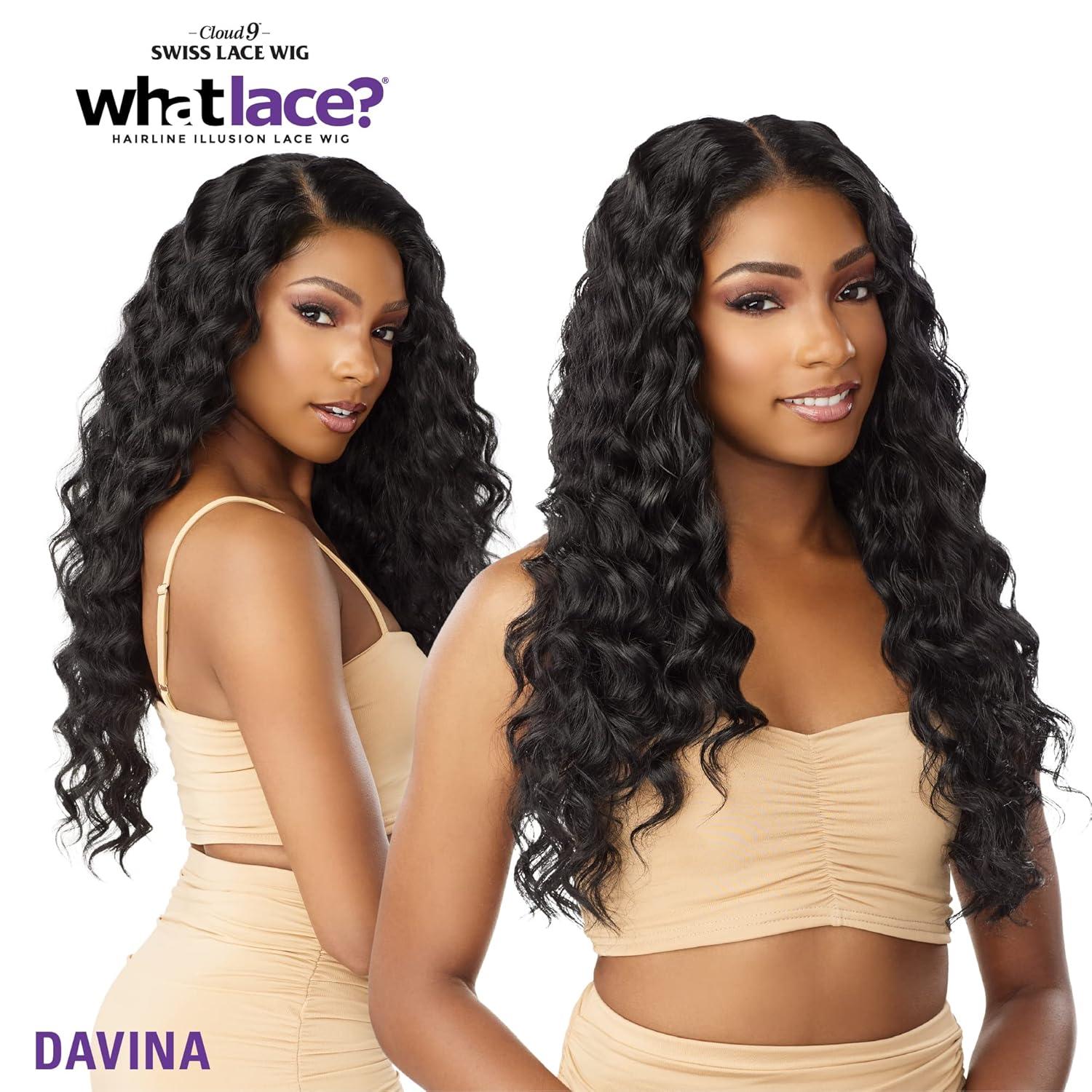 imageSensationnel What Lace 13X6 Wigs Davina Lacefrontal Hand Tied Glueless Synthetic With Natural Density Preplucked Hairline T227T227