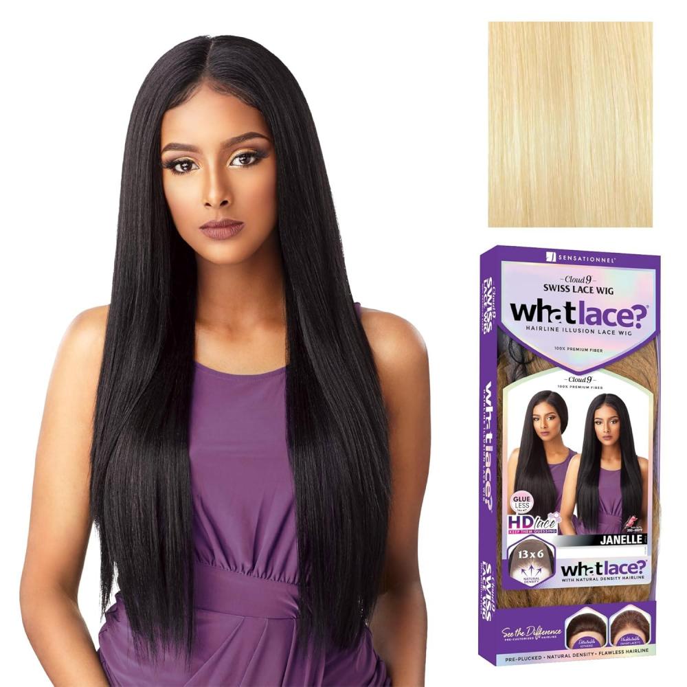 imageSensationnel What Lace 13X6 Wigs Janelle Lacefrontal Hand Tied Glueless Synthetic With Natural Density Preplucked Hairline 1613